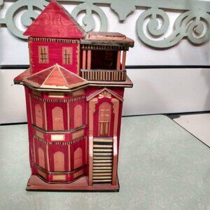 San Francisco  Music Co. Victorian House Musical Jewelry Trinket Box 7" Tall